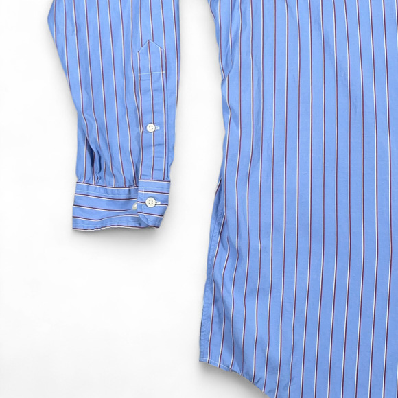 Vintage Ralph Lauren Shirt Adult LARGE Blue Striped Classic Fit Pony Logo Y2K - Picture 6 of 8